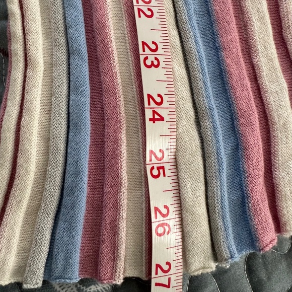 ELLE Women's Long Sleeve Top Pink Blue White Grey Stripes Size M NWT - Picture 11 of 12